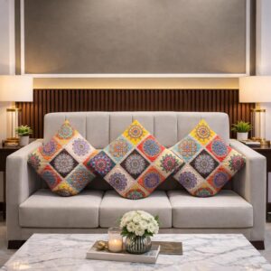 Boho Mandala Patchwork Cushion Cover