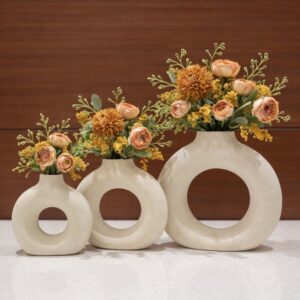 Modern Ring Ceramic Vase Set