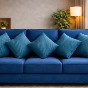 Teal Quilted Cushion Cover