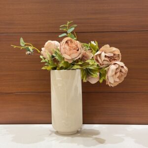 Serene Face Textured Ceramic Vase